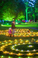 Lichterfest in Bad Salzschirf Kerzen in grün und gelb
