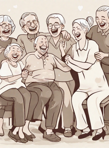 Senioren lachen gemeinsam