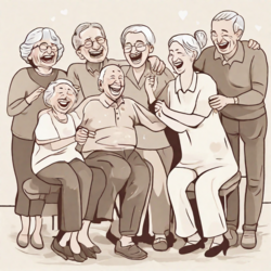 Senioren lachen gemeinsam