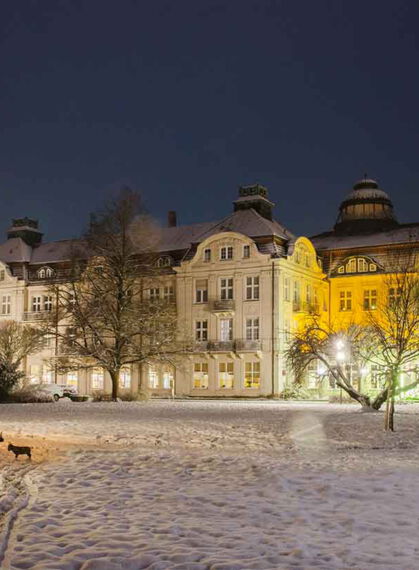 Badehof im Schnee in Bad Salzschlirf